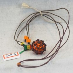 画像1: 【工房 花時】浮き球 ネックレス オレンジ系 E032