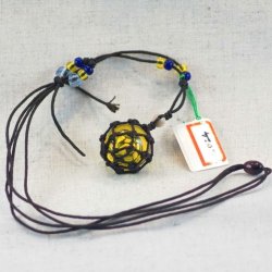 画像1: 【工房 花時】浮き球 ネックレス 黄色系 E024